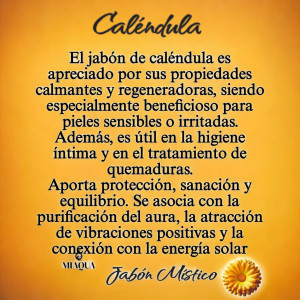 JABÓN MÍSTICO CALÉNDULA* Calma, Regenera, Vibración positiva