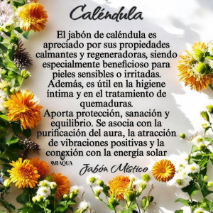 JABÓN MÍSTICO CALÉNDULA* Calma, Regenera, Vibración positiva